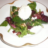 Goat Cheese Salad with Pancetta, Dried Cherry and Port Dressing